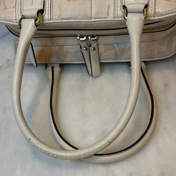 Coach Bag Purse Handbag Optic C Signature Logo Double Handle Doctor Satchel - Picture 10 of 16